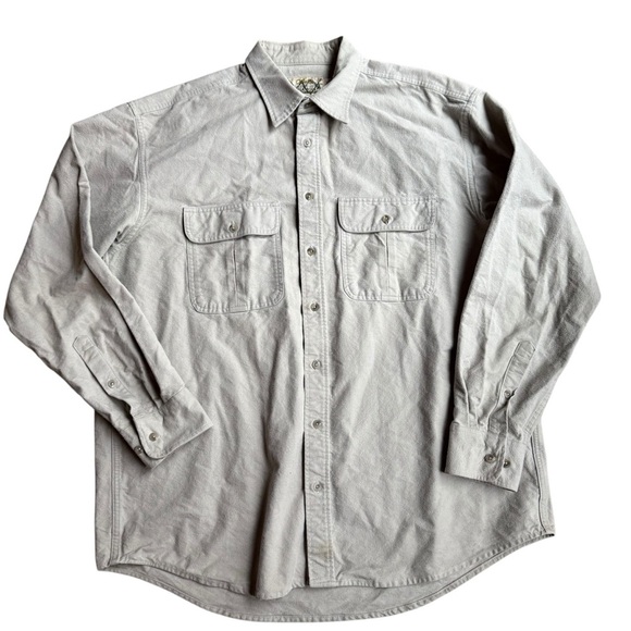 Vtg Cabelas Men’s Deerskin Chamois Tan  Long Sleeve Button Up Shirt Outdoor XL T - Picture 1 of 8